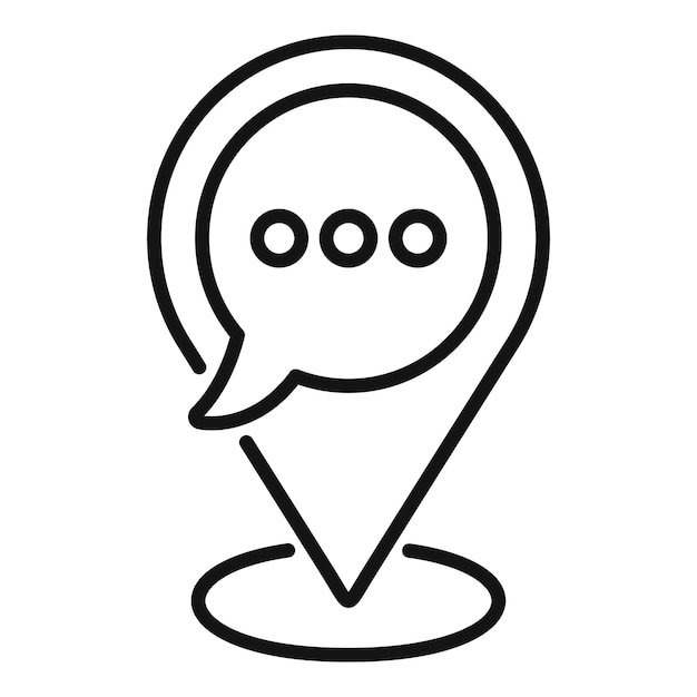 Support chat location service icon outline vector Ai virtual help