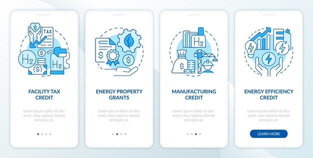 Support hydrogen stations blue onboarding mobile app screen