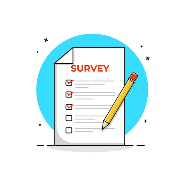 Survey Form with Pencil Vector Illustration Questionnaire Concept Design
