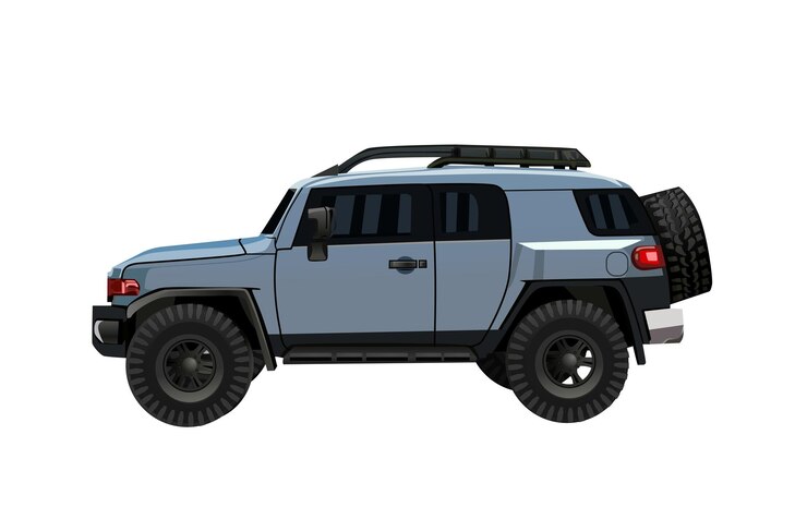 SUV car vector template design ,Side View , 4x4 car, White background