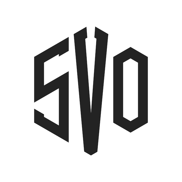 SVO Logo Design Initial Letter SVO Monogram Logo using Hexagon shape