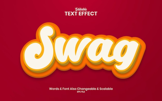 swag 3d type text effect