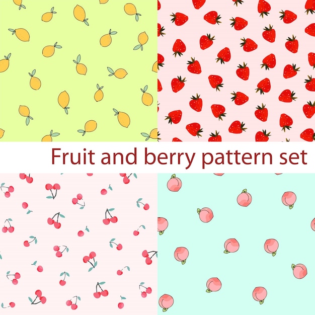 sweet fruit and berry pattern set