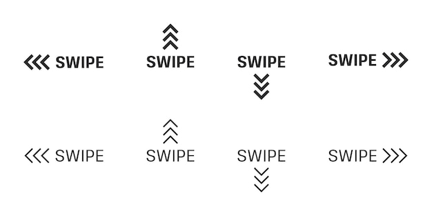 swipe arrow vector icon or right left up and down slide