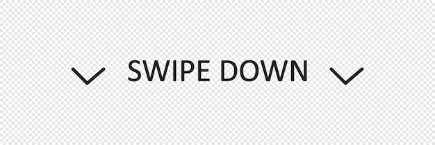 swipe down icon arrow button logo scroll story sign ellement on transparent background in vector flat style