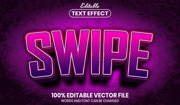 Swipe-text, redigerbar texteffekt