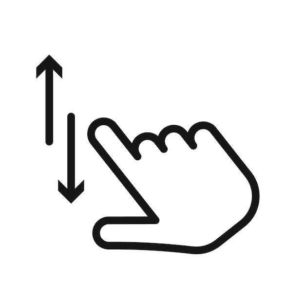 Swipe up and down icon Black line art vector logo
