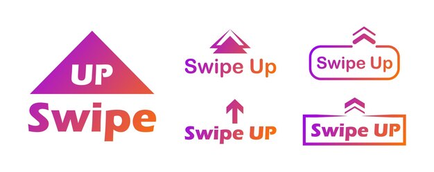 Swipe up button set Arrow up buttons for social media stories