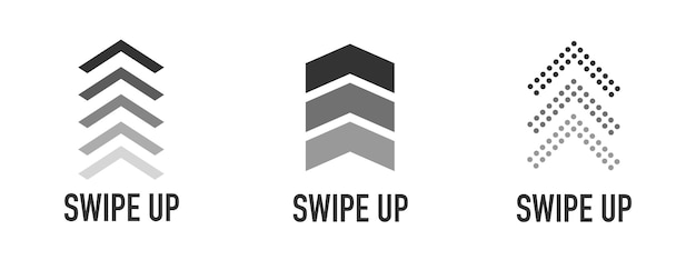 Swipe up icon set isolated for stories design blogger Swipe up icons set for social media Vector