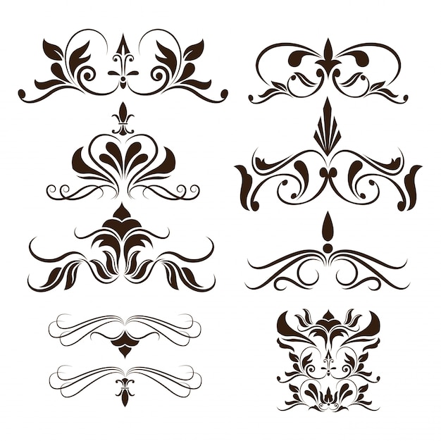 Swirls element decorative vintage collection 