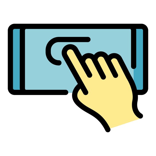 Switching smartphone icon Outline switching smartphone vector icon color flat isolated