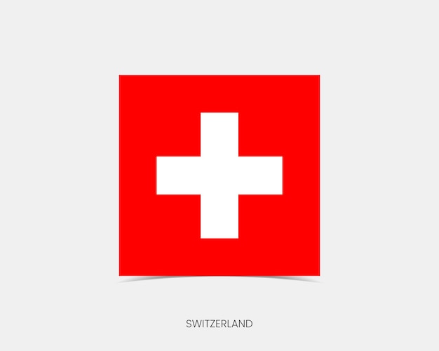 Switzerland Rectangle flag icon with shadow