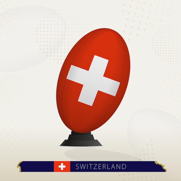 Switzerland Rugby Ball on Rugby Kicking Tees with Modern Design