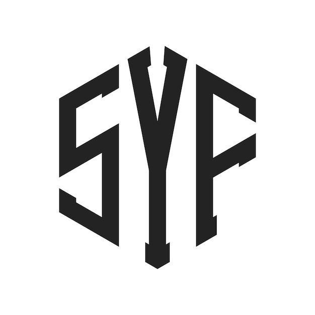 syf logo design initial letter syf monogram logo using hexagon shape