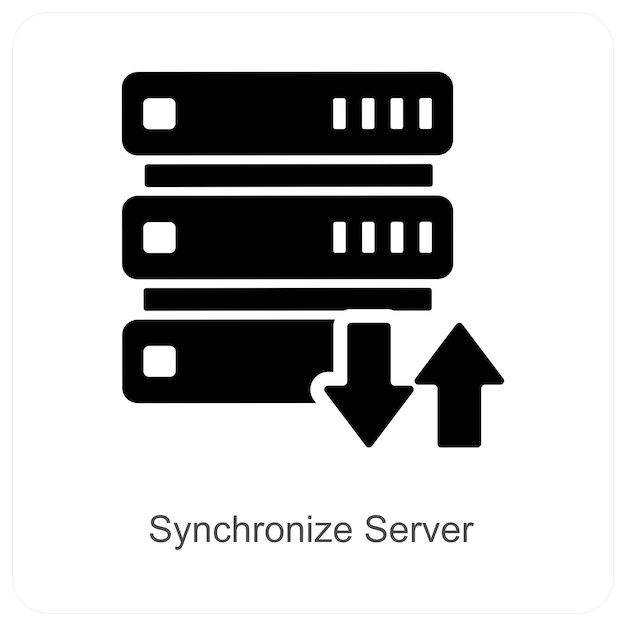 synchronize server and backup icon concept