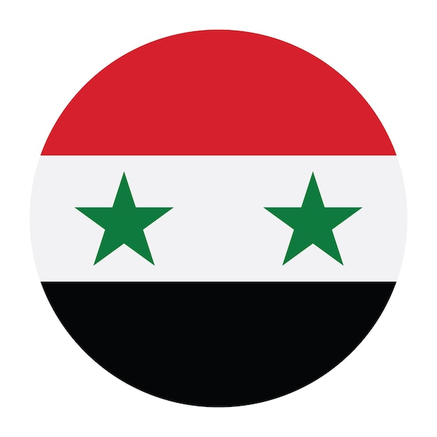 syria circle flag logo icon computer vector illustration design