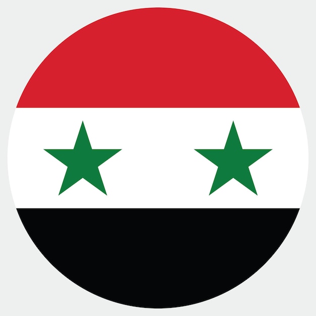 syria circle flag logo icon computer vector illustration design