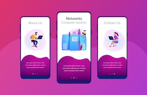 System administration app interface template