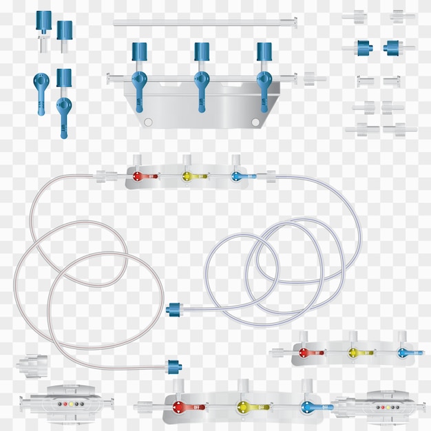 System for intravenous infusions with a converting device.