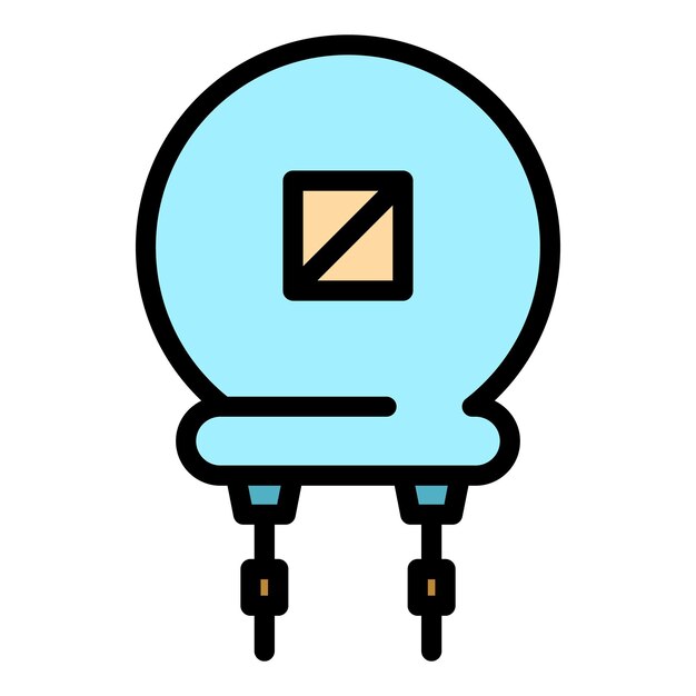 System resistor icon Outline system resistor vector icon color flat isolated