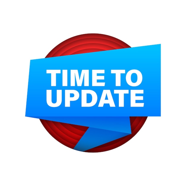 system software update or upgrade ribbon. banner new update. time to update. vector illustration.