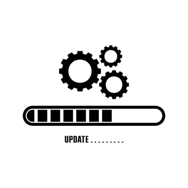 System update progress bar with gears