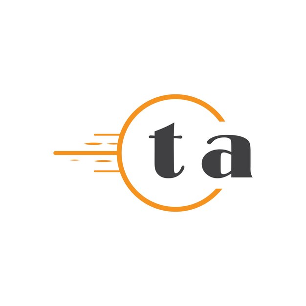 ta initial monogram logo with circle style design