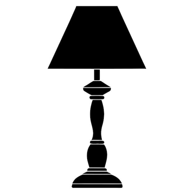 Table lamp silhouette vector illustration