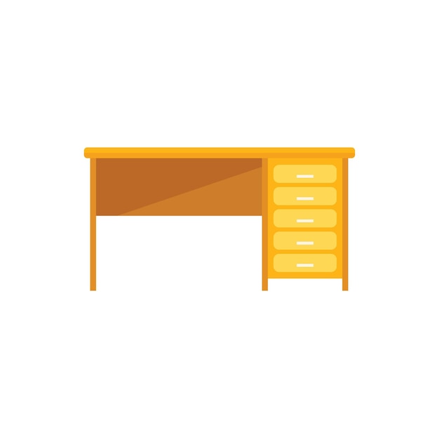 Table leg icon flat vector Wood desk Top board isolated