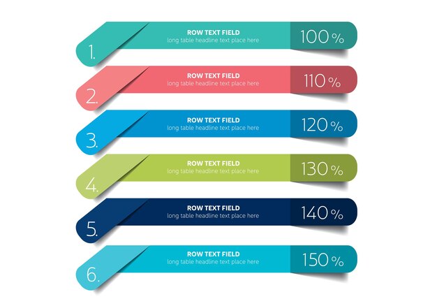 Table schedule design template with 6 row Vector banner