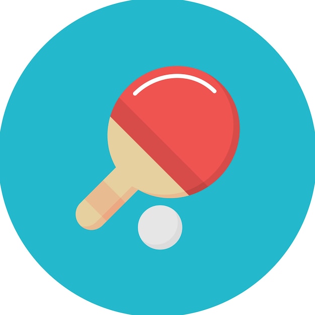 Table Tennis Flat Illustration