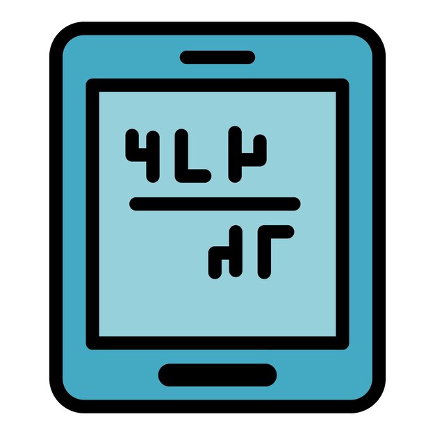Tablet for studying icon Outline tablet for studying vector icon thin line color flat on white
