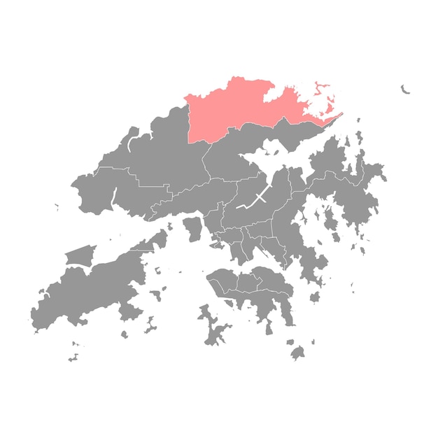 Tai Po district map administrative division of Hong Kong Vector illustration