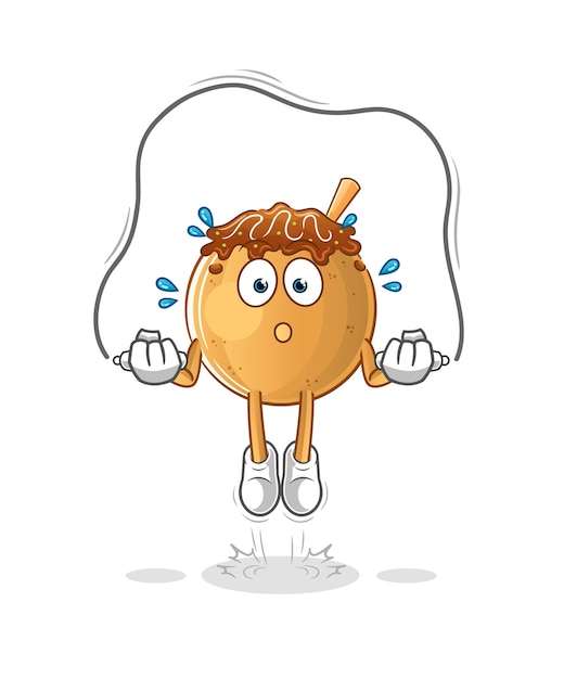 takoyaki jump rope exercise. character vector