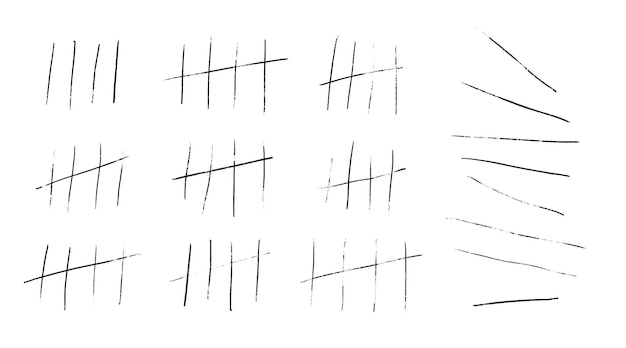 tally marks or prison stick lines counter isolated