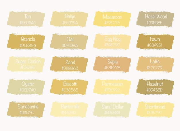 Tan Tone Color Shade Background with Code and Name