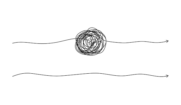 Tangled grunge round scribble hand drawn with thin line, divider shape. Vector illustration.