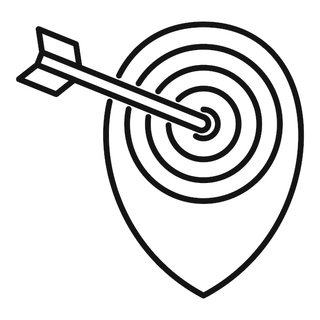 Target arrow exploration icon Outline target arrow exploration vector icon for web design isolated on white background