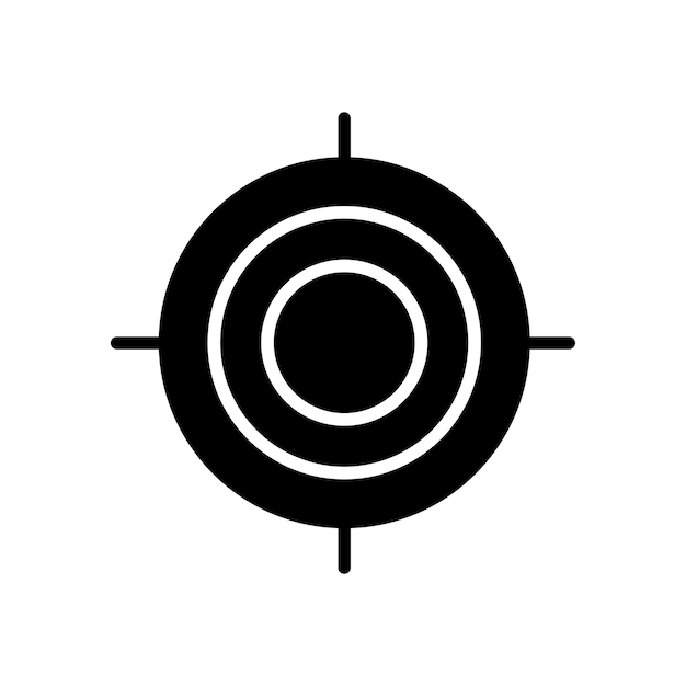 Target Fill Icon Symbol Vector Black Glyph Target Icon