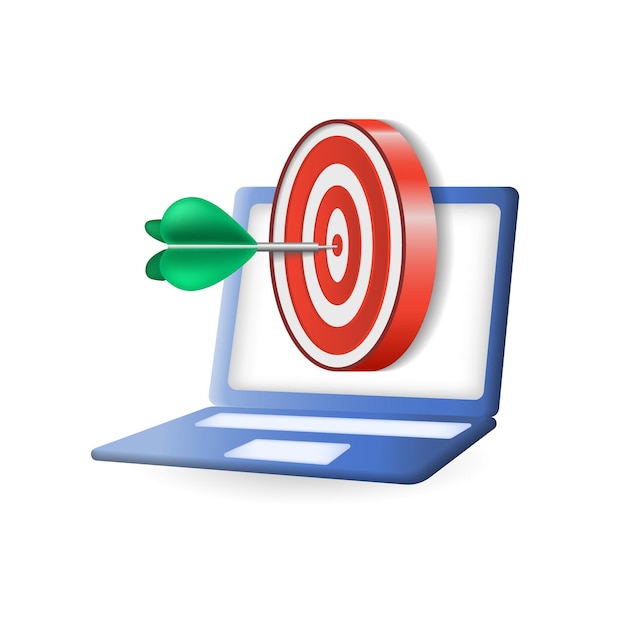 Target icon 3d illustration from digital marketing collection Creative Target 3d icon for web design templates infographics and more