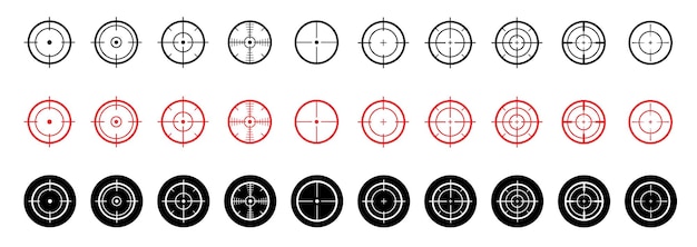 target icon set target destination icon set focus target vector isolated icons on white background vector illustration