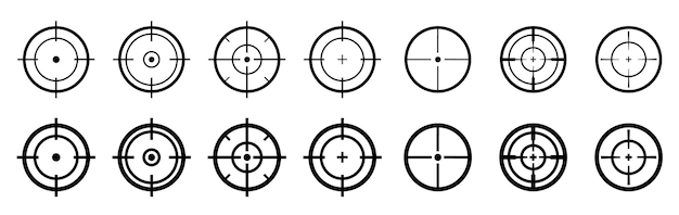 target icon set target destination icon set focus target vector isolated icons on white background vector illustration