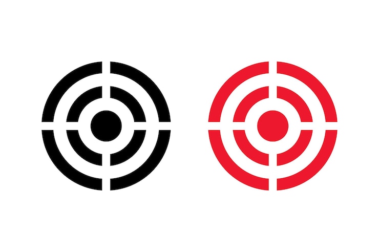 Vektör target icon set with modern design isolated on white background
