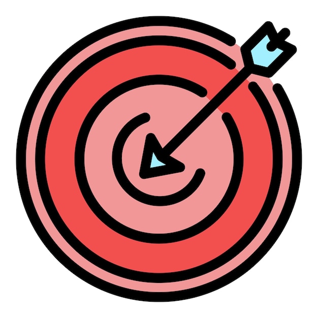 Target solving icon Outline target solving vector icon color flat isolated