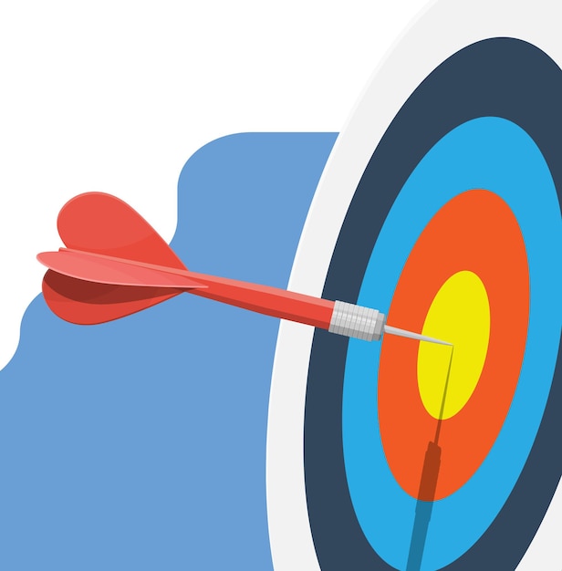 Target with arrow in center. Goal setting.