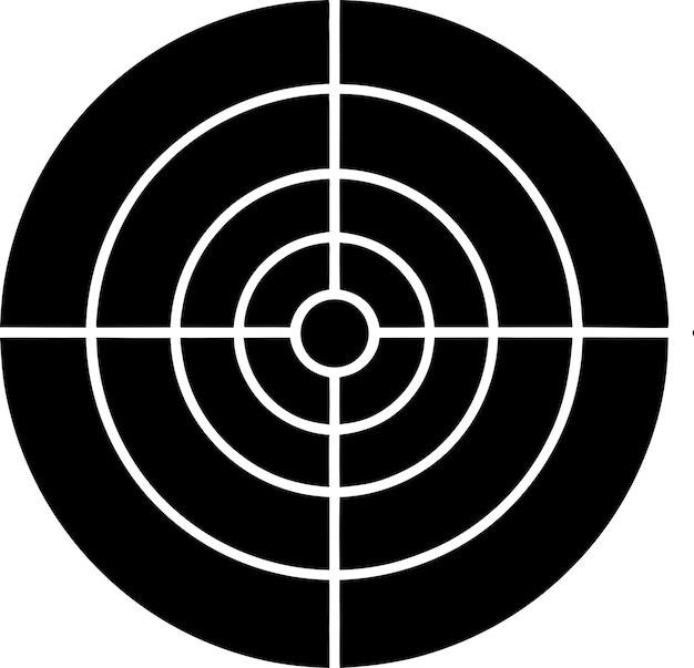 Target with concentric circles and crosshairs perfect for aiming and precision