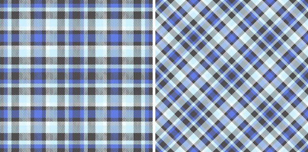 Tartan plaid pattern of texture textile background with a vector fabric seamless check Set in sky colors for luxurious bed linens