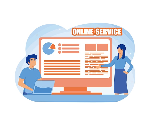 Task distribution online service or platform Interaction of departments business teamwork management flat vector modern illustration