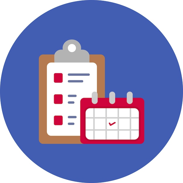 Tasks Schedule Flat Illustration