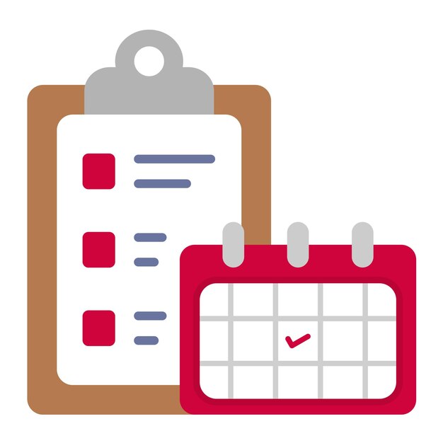 Tasks Schedule Flat Illustration